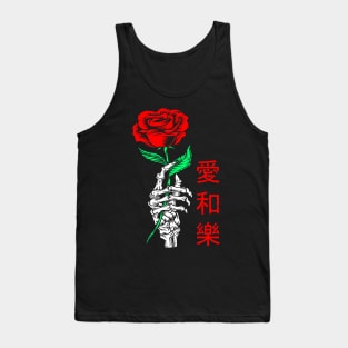 RED ROSE WITH JAPANESE SKELETON HAND Tank Top